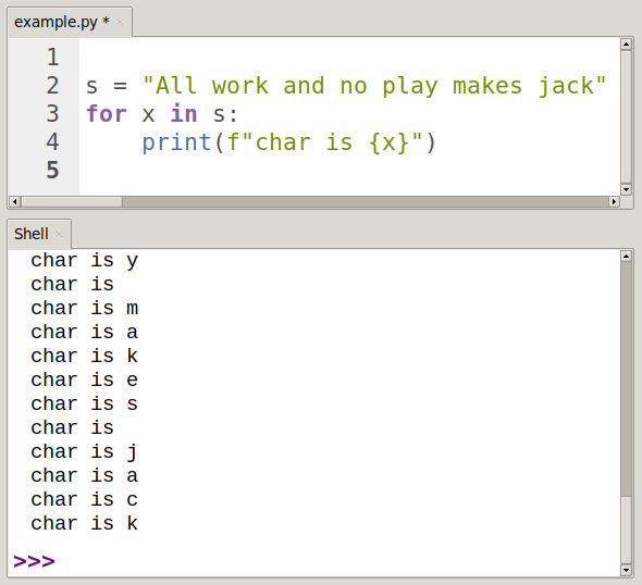 assignment in for loop python