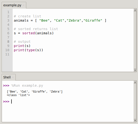 python sorted method