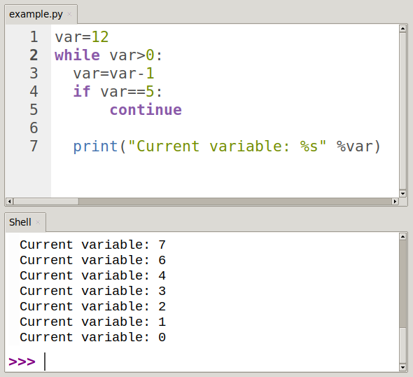 python continue